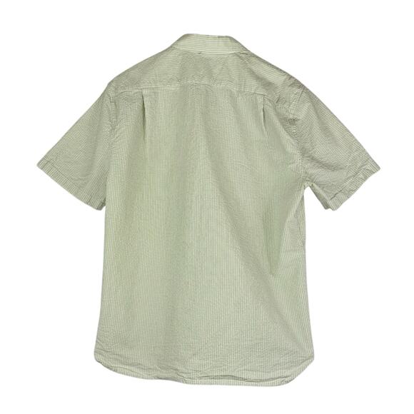 VINCE Peninsula Stripe Short Sleeve Shirt Men's Size Medium Button Down Cotton - Picture 3 of 8